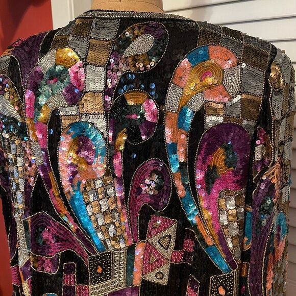 JUDITH ANN | vintage sequin bolero jacket S - Picture 5 of 10